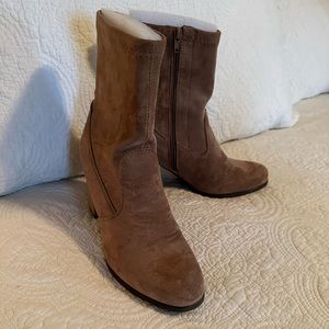 Brown - Tan Suede Pierre Dumas Side Zip Boots